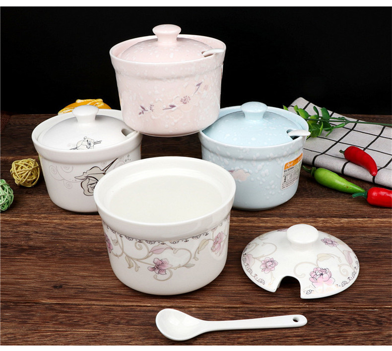 Ya cheng DE palace ceramics single flavor seasoning cylinder tank pepper seasoning cylinder tank seasoning box snowflakes seasoning box