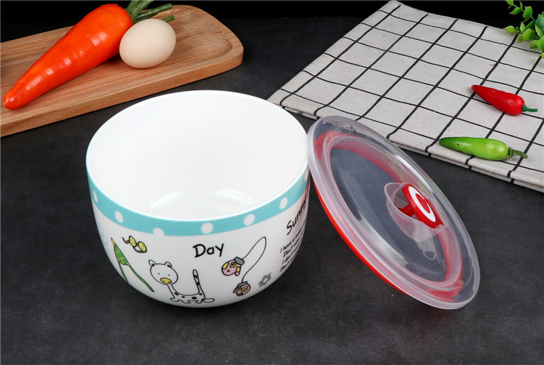 High quality ceramic preservation sealing bowl mercifully rainbow such as bowl with a single rainbow such as bowl bowl with cover soup bowl refrigerator crisper boxes