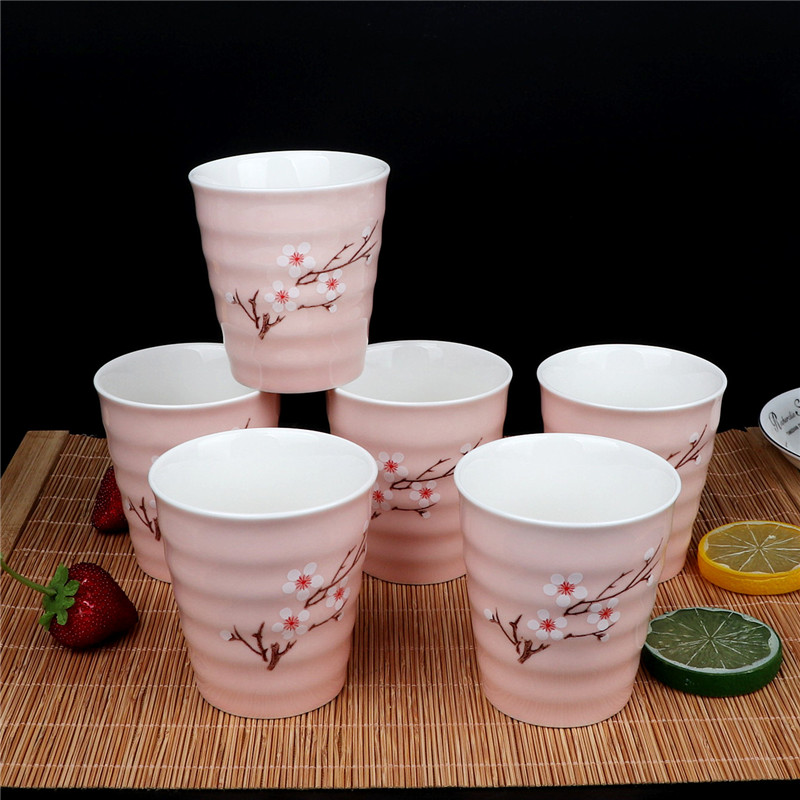 Color ceramic drinking a cup of tea cups of coffee cup six pack glass juice cup creative household FangZhi cup soya - bean milk cup