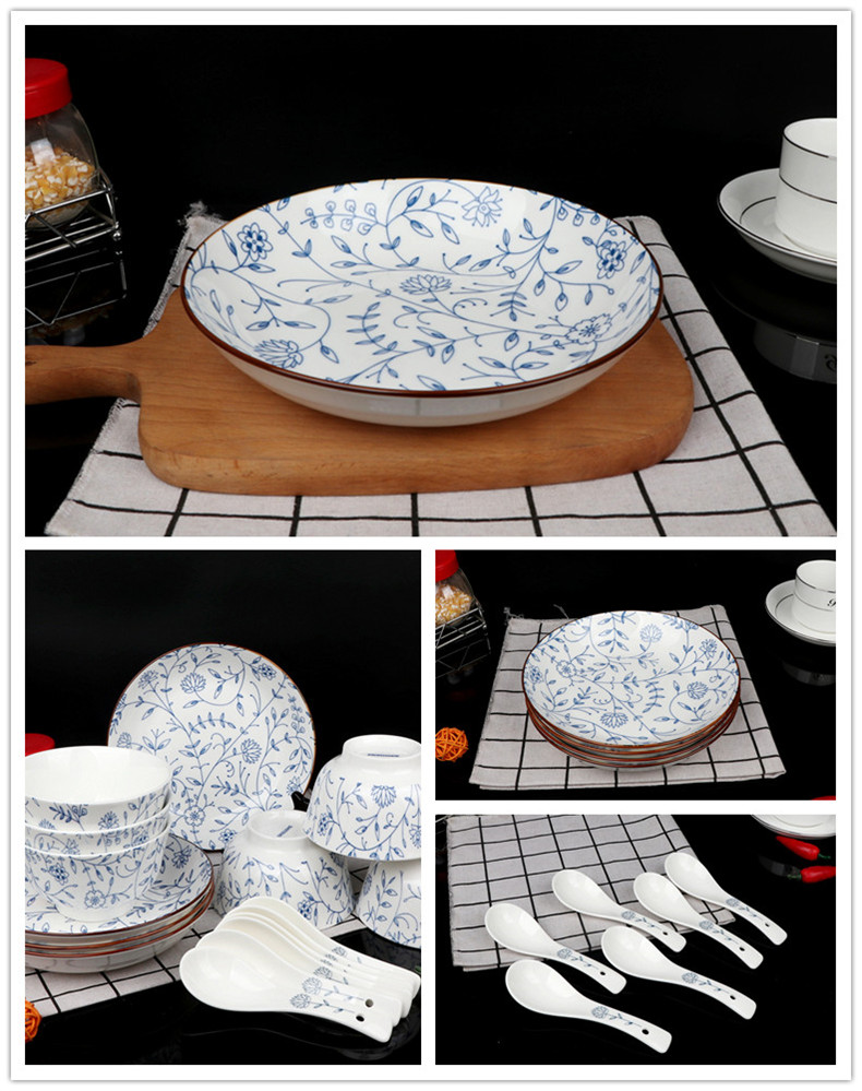 Fragrant garden ceramics tableware suit gift suit 16 dishes head 20 tableware tableware tableware bowls plates run out