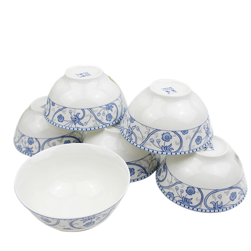 Both the lotus bloom 5 "excessive penetration of the people 's livelihood bowl of elegant light blue tableware glazed pottery bowls bowl soup bowl