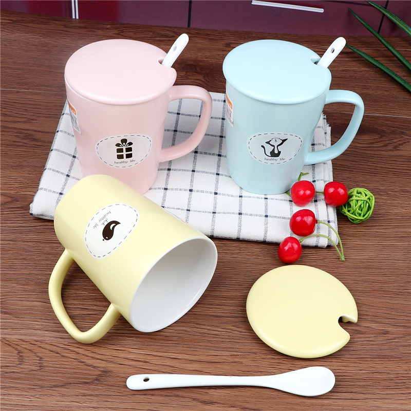 Ya cheng DE new dazzle see colour elegant, cups of coffee with a spoon, keller cup cow cup stirring cup color ceramic keller