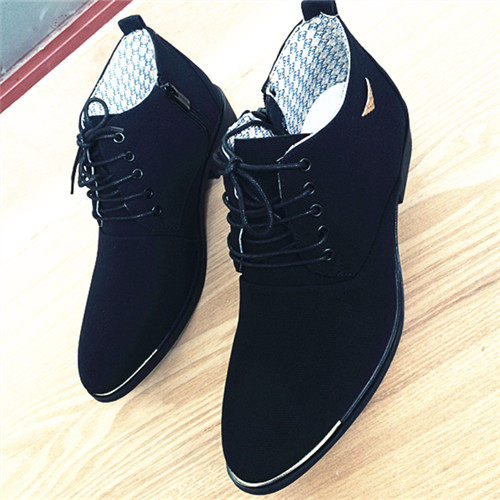 2022 spring men's black pointed-toe shoes business daily formal leather shoes British cloth casual shoes Martin boots shoes