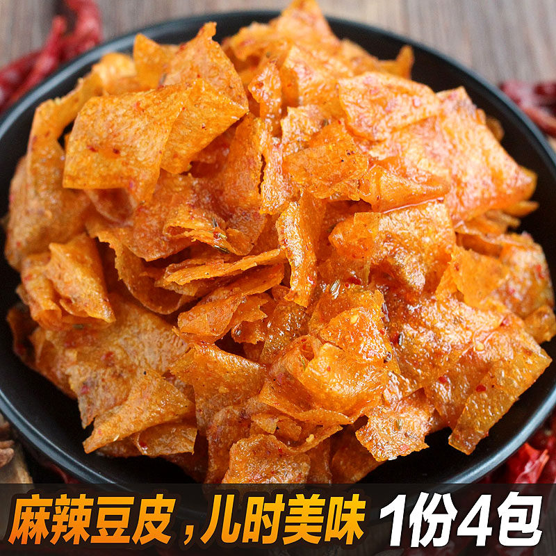 Chu Browse 125 g*4 Changde North dike spicy bean bean skin gluten snack snack