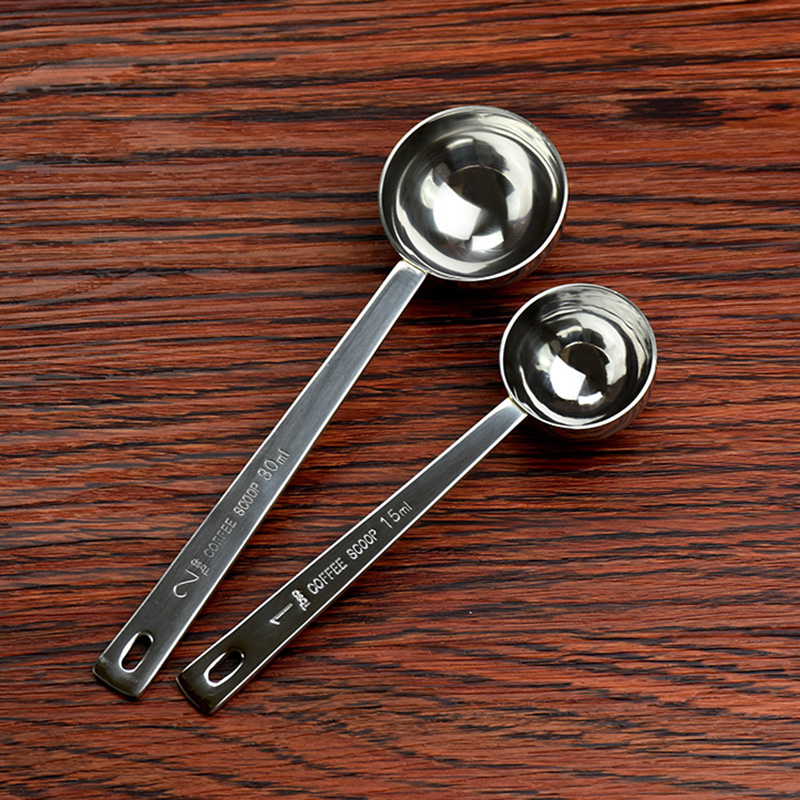 Stainless steel coffee spoon Coffee bean measuring spoon Fruit powder spoon Milk powder spoon Baking spoon 10g15ml measuring spoon Soup spoon