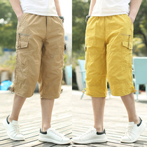 Summer Slim Sweatpants Mens Loose Capri pants Fatten Loose Pants Mens Shorts Mens Shorts