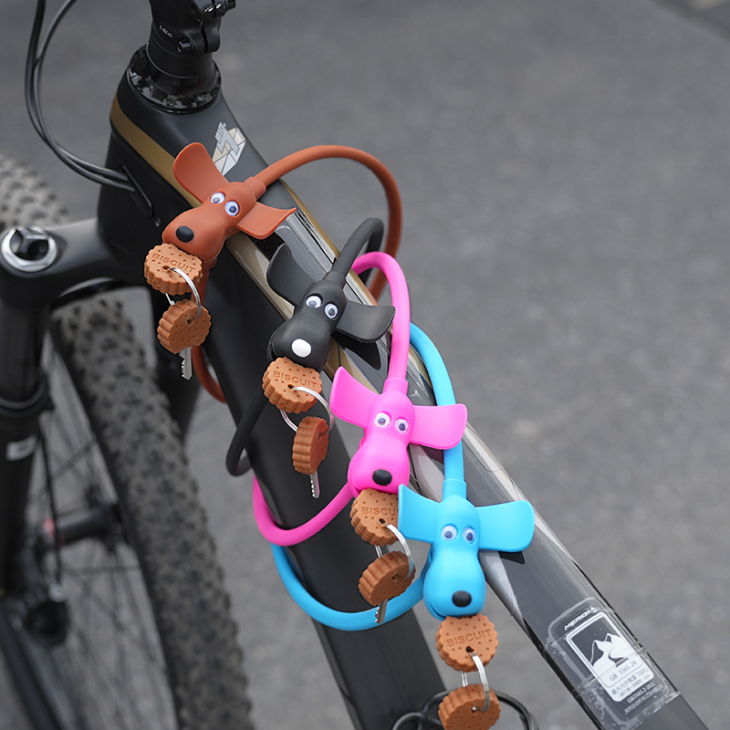 Xiaohonshuと同じクリエイティブな子犬自転車ロック、電動自転車ロック、安全ロック、漫画スタイルの安全子供用自転車ロック
