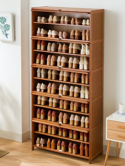 仿藤编鞋柜家用门口简易鞋架子经济型放室内好看收纳多层防尘宿舍