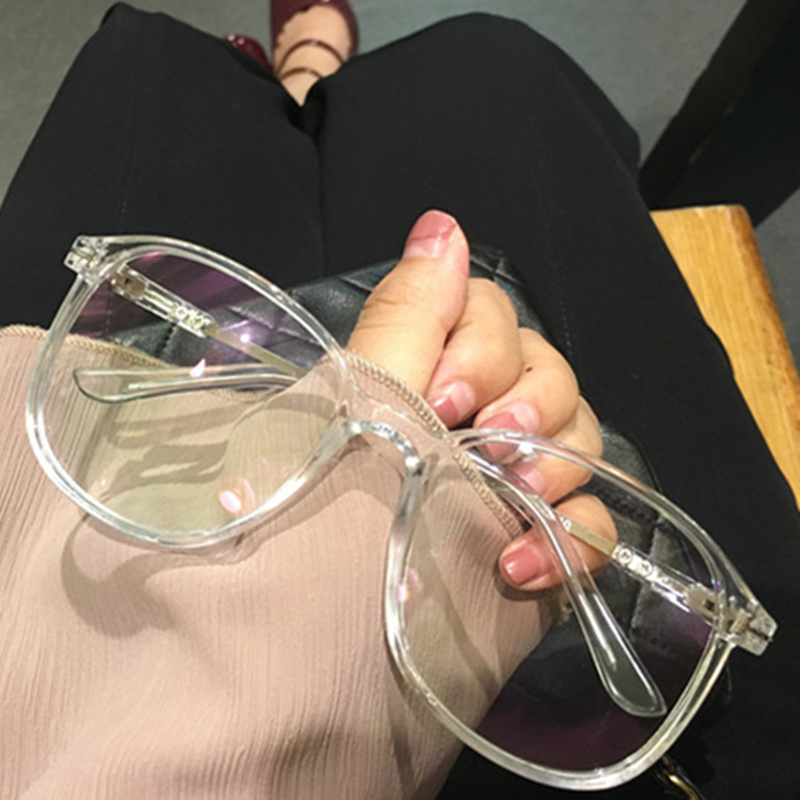 ulzzang white full-frame-in-face small transparent men's eyes nearsighted glasses frame men's large face wide decorative women 
