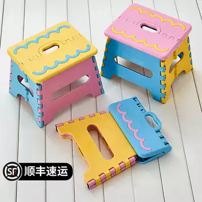 Thickened plastic folding small stool portable creative portable small stool children's stool household adult low stool
