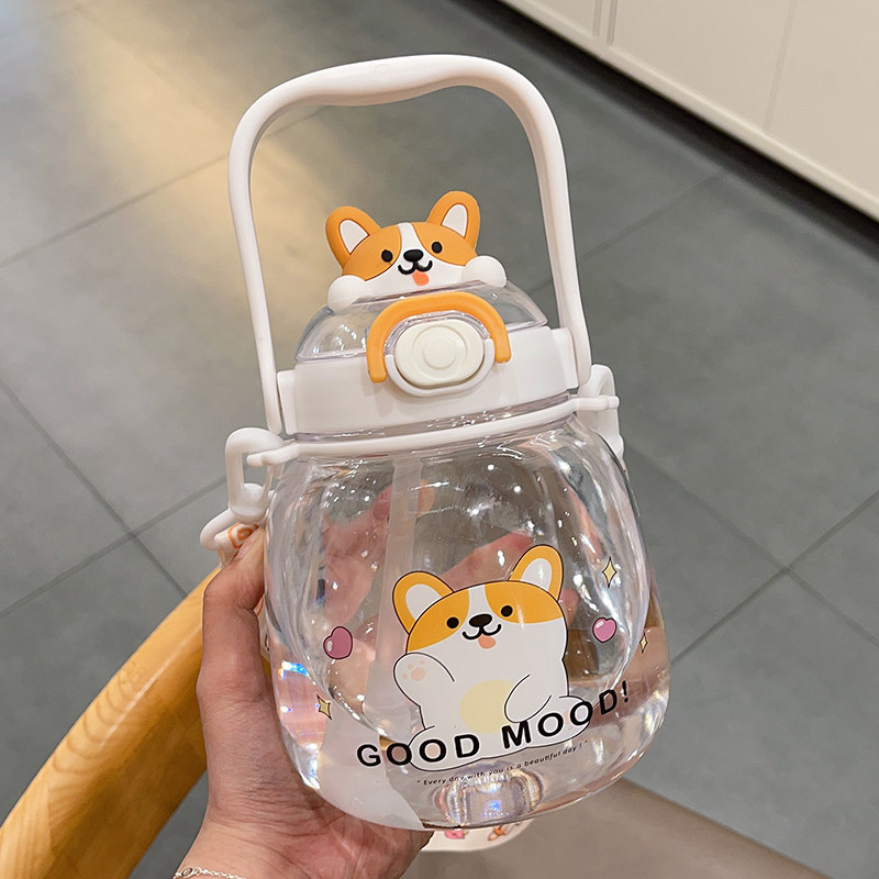 Net Red Large Belly Cup High Face Value Cute Creative Students Summer Drinking Water Cup Large Capacity Plastic Cup Children's Straw Cup