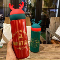 New Internet Red Gift Ins Insured Cup Creative Trend Glass stainless steel with Handcup Students cute Christmas Cup