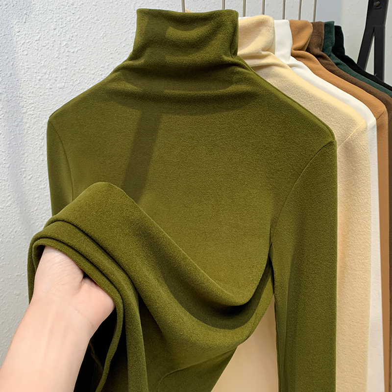 High collar double face Decede beating undershirt female integrated suede thickened with warm jacket spring autumn winter hitch 2023 new-Taobao