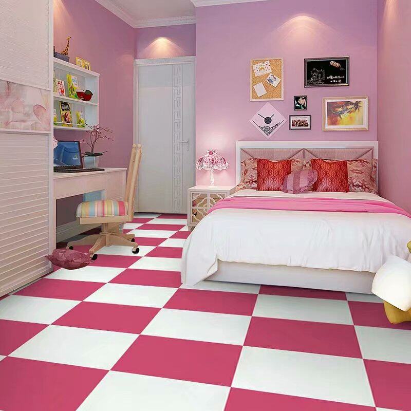 Pure White Self-Adhesive Plastic PVC Ground Board Leather Household Stone Plastic Floor Stick Bedroom Wool Adobe Room Direct Lay Floor Stickup Mat