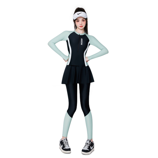 Yu swimwear women's sun protection long-sleeved three-piece wetsuit