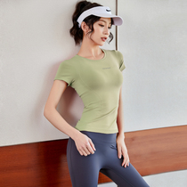 Sports Tops Women Stretchy Sexy Slim High Strength Fitness Clothing Autumn Winter Running T-Shirt Short Sleeve Yoga Clothing