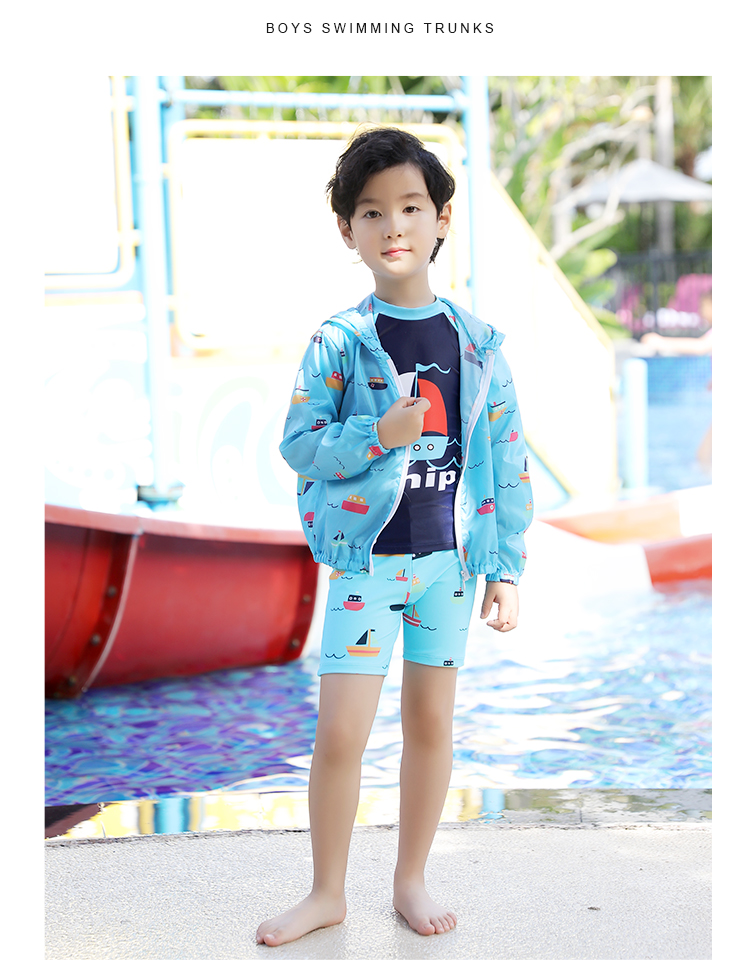 Đồ bơi trẻ em chia đôi, nam và nữ, trẻ lớn, em bé, đồ bơi, quần bơi, bộ đồ, kem chống nắng bãi biển, đồ bơi ba mảnh - Bộ đồ bơi của Kid đồ tắm em bé