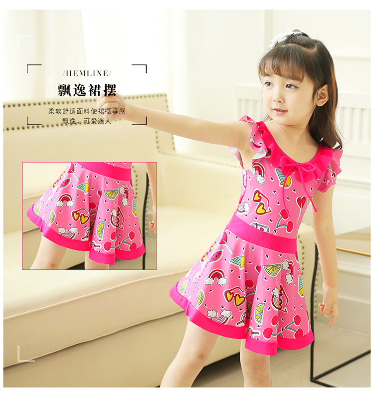 Bạn bơi trẻ em áo tắm bé gái cô gái dính liền váy công chúa bé gái trẻ em lớn trẻ em đồ bơi - Bộ đồ bơi của Kid đồ bơi con gái