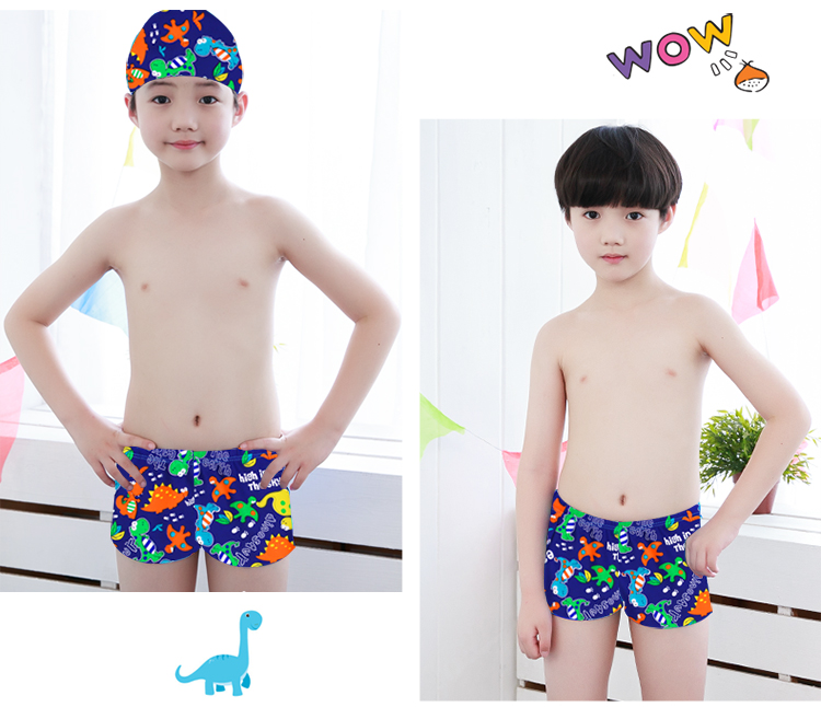 Bạn bơi quần bơi trẻ em nam chia đôi cậu bé lớn với mũ trùm đầu quần áo bơi bé trai nhanh - Bộ đồ bơi của Kid do boi be trai