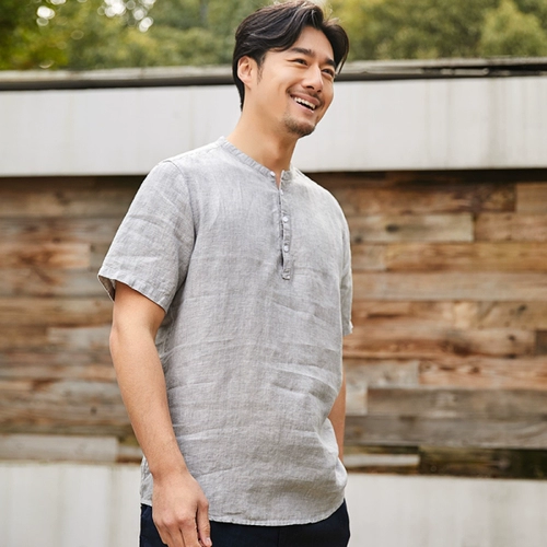 Мужская тонкая рубашка, футболка для отдыха, облегающий крой, оверсайз