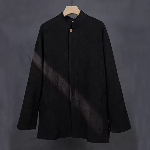 Демисезонное ханьфу, куртка, мужской этнический трендовый кардиган, китайский стиль, из хлопка и льна