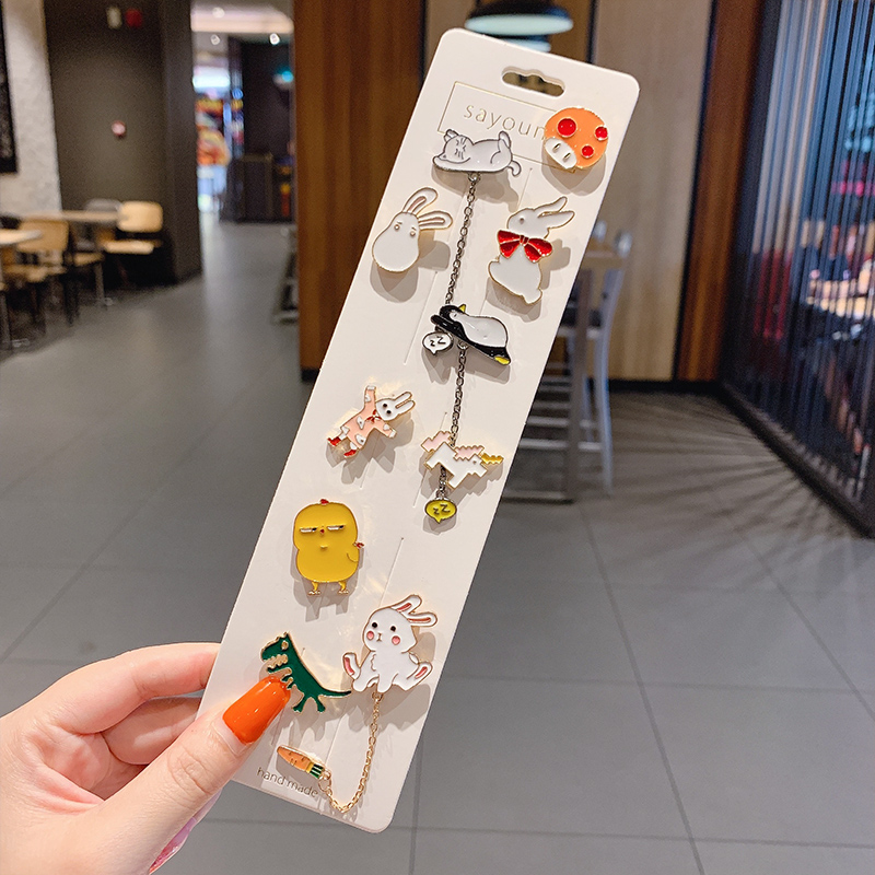 Pinhan 10 PiecesCartoon Brooch lovely solar system high-grade female ins tide personality Accessories ornaments Sternal flower summer like a breath of fresh air male Pin