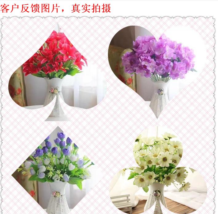 Mây sắt giả gỗ bình gốm phòng khách hoa khô cắm hoa sàn lớn bình hoa trang trí nhà trang trí hoa - Vase / Bồn hoa & Kệ chậu đất