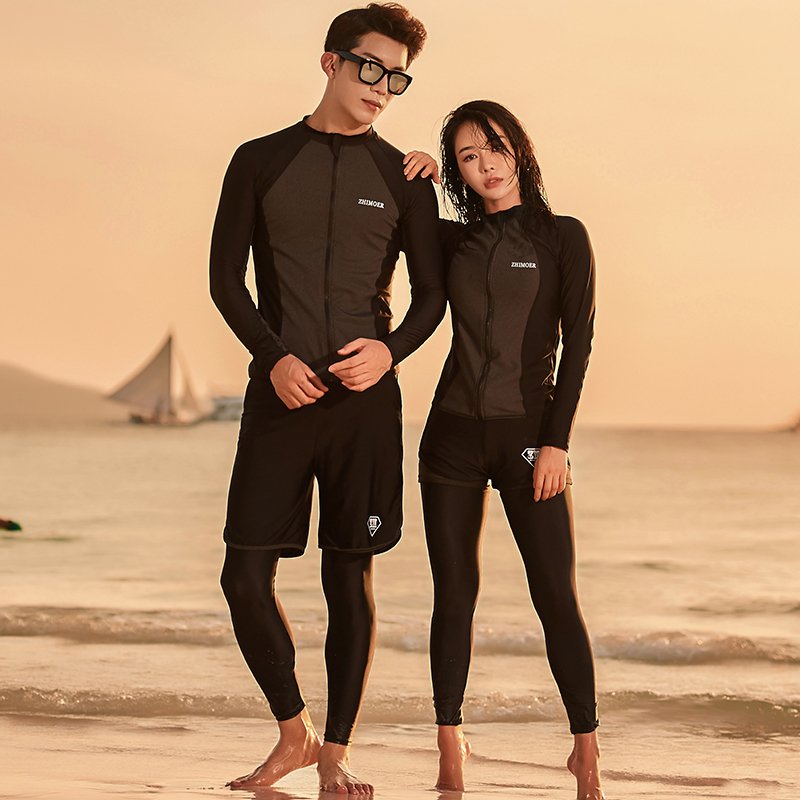 Korean diving suit female couple swimsuit suit long-sleeved sunscreen jellyfish clothing slim men's surfing suit snorkeling swimsuit