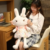 Милый плюшевый кролик, игрушка, большая тряпичная кукла для сна, в цветочек