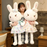 Милый плюшевый кролик, игрушка, большая тряпичная кукла для сна, в цветочек