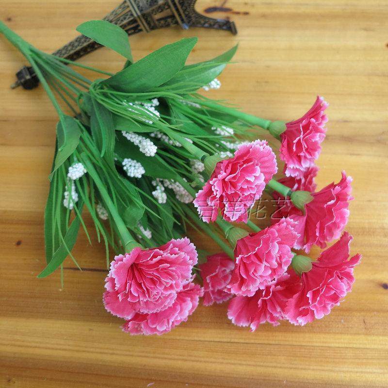 Carnation's Emulation Bouquet Drawing Room Fake Flower Table Hem Flower Arrangement Silk Flower Plastic Flowers Decoration Flowers Mother's Day Gift