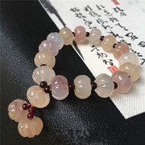 Natural Xinjiang Urhe Golden Snaw Violet Pumpkin Pearl Jade Bracelet Men and Women Fashion Joker Fugua