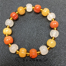 Xinjiang Golden Jade small pumpkin beads jade bracelet women simple fashion fresh Garnet handstring jewelry