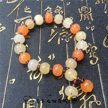 Xinjiang Golden Silk Jade small pumpkin jade bracelet womens fashion fresh candy color literary style design bracelet