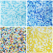  1 cm Pink green yellow blue colorful mosaic kindergarten bathroom bathroom brick fish pond tile