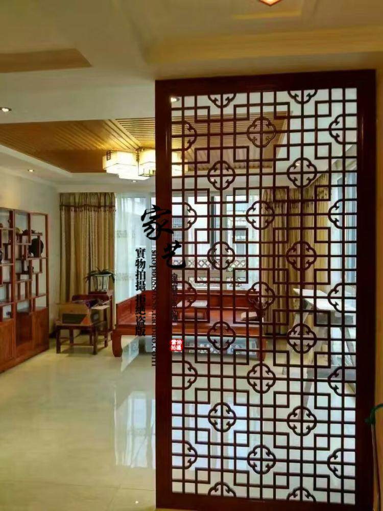 East Yangmu Wood Engraving Chinese Imitation Antique Doors And Windows Screen Suspended Ceiling Genguan Partition Solid Wood Winger TV Background Wall Set
