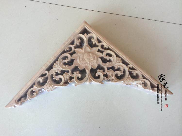 East Yang Wood Carving Solid Wood Chinese Style Living Room Ceiling Appliqua TV Background Wall Partition Antique Chinese Corner Flower Gun Corner