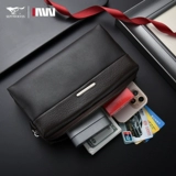 Septwolves, длинная кожаная сумка с петлей на руку с молнией, маленькая сумка клатч, воловья кожа, коллекция 2023, из натуральной кожи