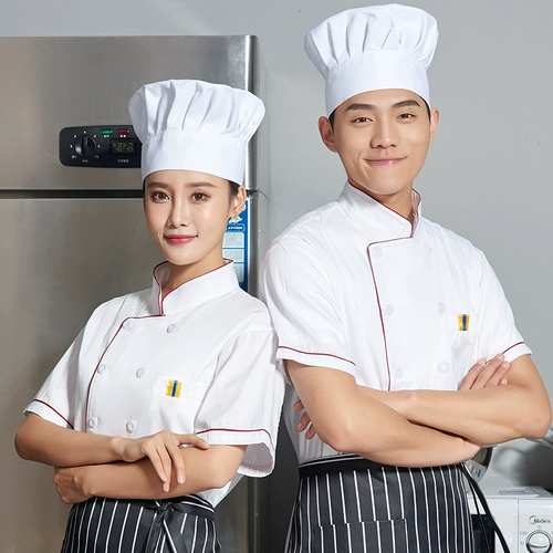 Шапка шеф-повара, мужская рабочая шляпа, белая шляпа с грибами, черная фабричная кухонная масляная дымонепроницаемая хлопковая эластичная тканевая шляпа, женская