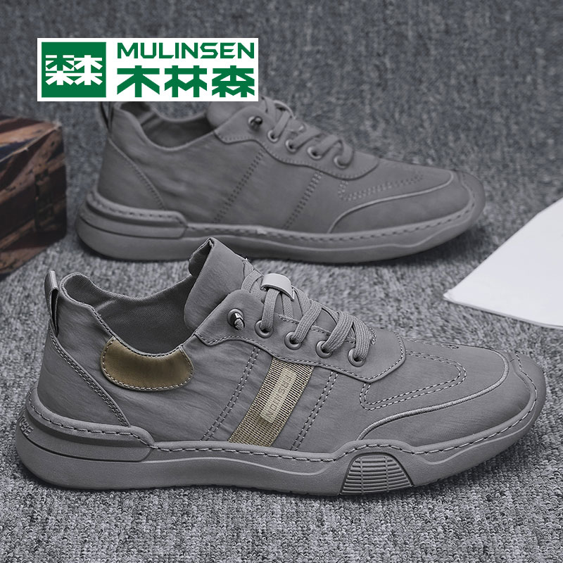 Wood Linson Men's Shoes Soft Bottom Abrasion Resistant Summer Sails Shoes Boys 2022 New Casual Breathable Thin ICE SILK FABRIC SHOES