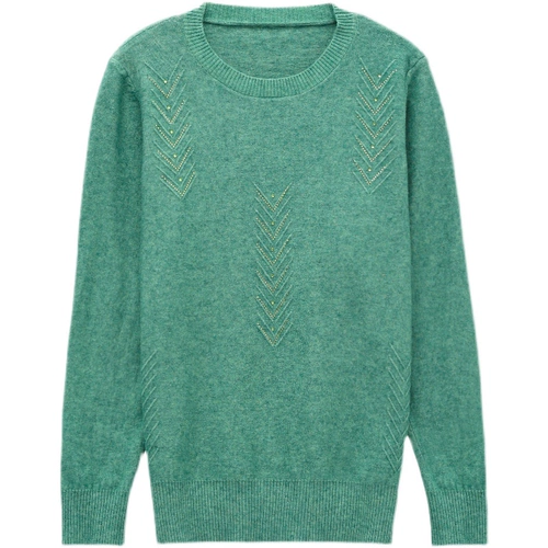 Осенний вместительный и большой свитер для матери, трикотажный пуховик, оверсайз, большой размер, для среднего возраста