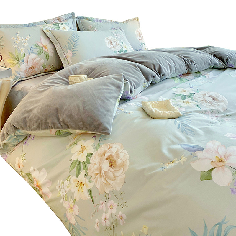 Thickened Milk Velvet Duvet Cover 150X200X230 Winter Coral Velvet Duvet Cover Pure Cotton Single-Sided Velvet Flannel Sheet