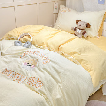 Silk Cotton Quilt Core with Pillow, Student Dormitory Bedding, Quilt, Winter Quilt, Complete Set of Seven or Six Pieces