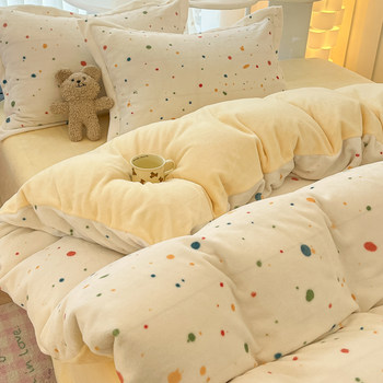 2025 New Milk Velvet Duvet Cover Single Piece Winter Fleece-Lined Quilt Cover Coral Fleece Single Student Dormitory Mattress Cover