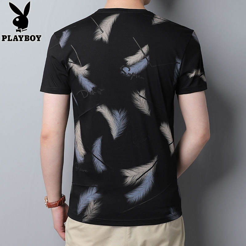 Playboy nam ngắn tay T-shirt 2020 mới mùa hè thương hiệu thủy triều vòng cổ của nam giới nửa sleeveT in hàng đầu