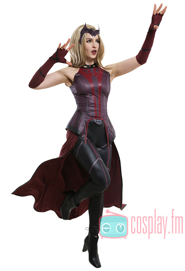 X-Men Scarlet Witch Wanda Maximoff Red Battle Suit Cosplay Costume