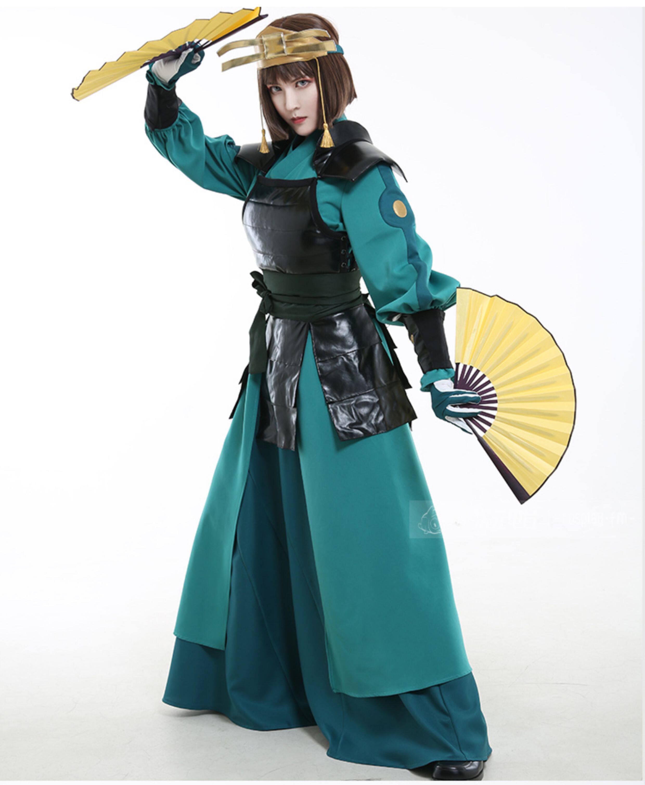 Avatar The Last Airbender Suki Green Kyoshi Warrior Cosplay Costume