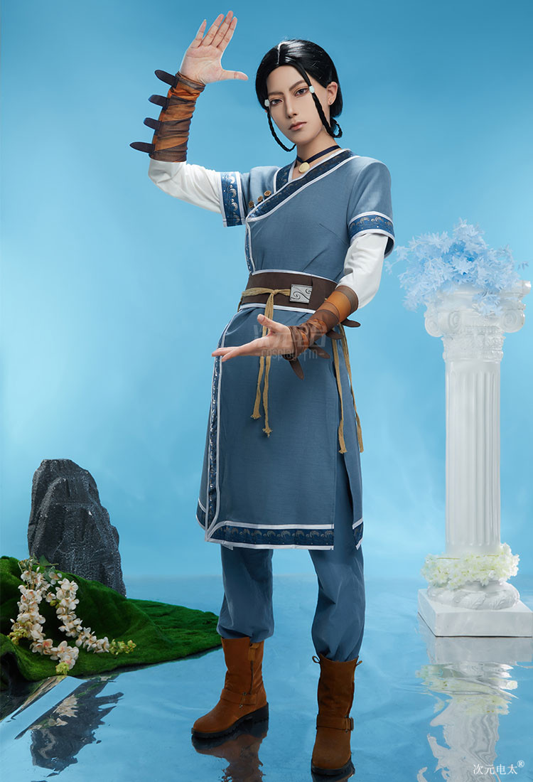 Avatar The Last Airbender Katara Blue Water Tribe Battle Suit Cosplay Costume