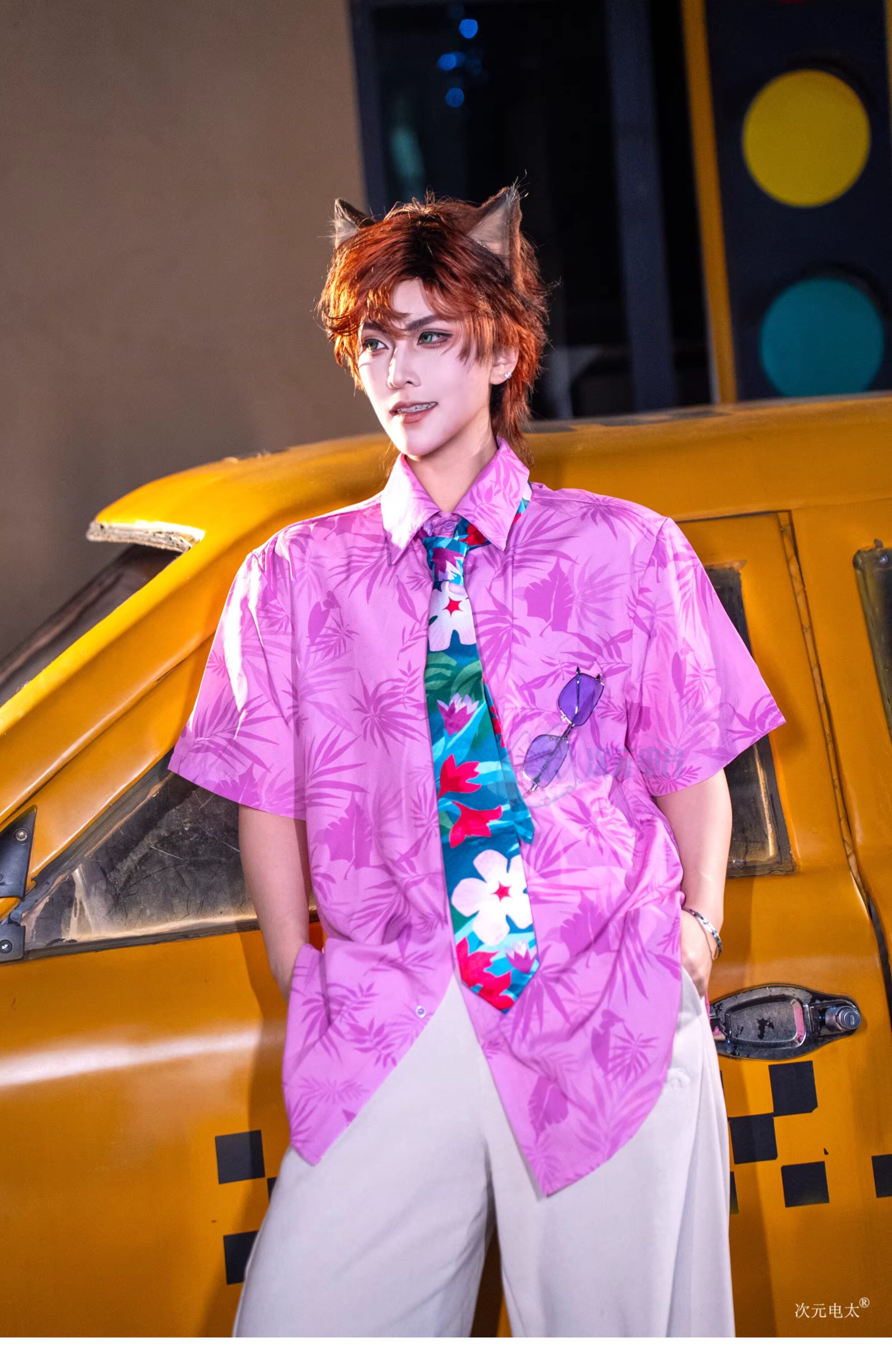 Zootopia Nick Wilde Pink Cosplay Costume