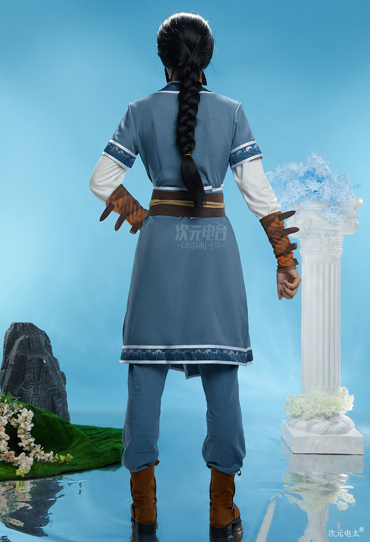 Avatar The Last Airbender Katara Blue Water Tribe Battle Suit Cosplay Costume